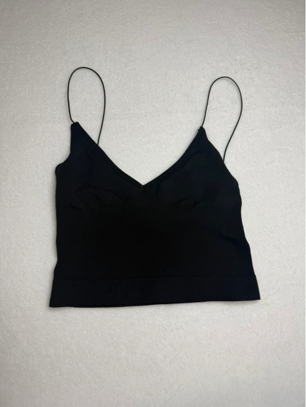 Free People Intimately Black Skinny Strap Seamless Brami Cami M/L